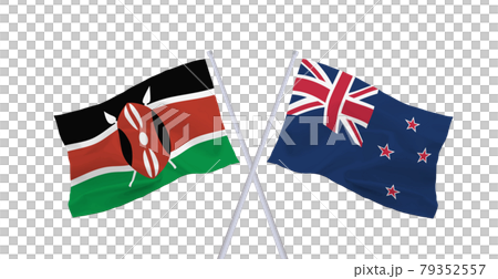 Flags of New Zealand and the Republic of Kenya 79352557