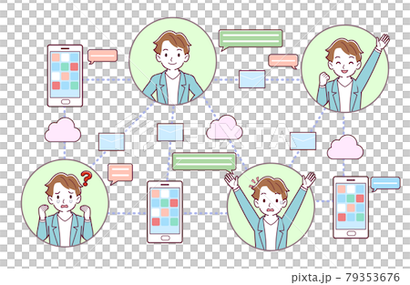 ソーシャルメディアを使う人 79353676