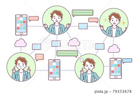 ソーシャルメディアを使う人 79353678