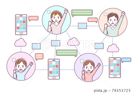 ソーシャルメディアを使う人 ソーシャルメディアを使う人 79353725