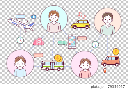旅行をする人々 旅行をする人々 79354037