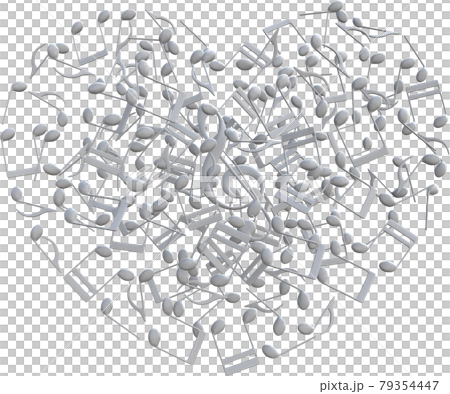 音符心白色高音譜號 CG 插圖切口 79354447