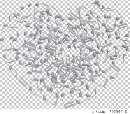 音符心白色 Cg 插圖摳圖 79354448
