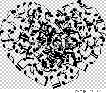 音符心黑色高音譜號 Cg 插圖切口 79354449