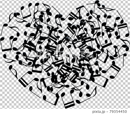 音符心黑色 Cg 插圖摳圖 79354450