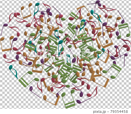 音符心 6 色 CG 插圖摳圖 79354458