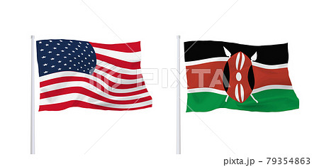 アメリカ合衆国とケニア共和国の国旗