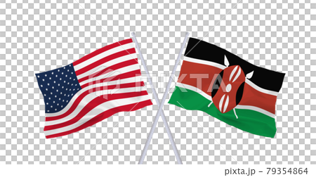 アメリカ合衆国とケニア共和国の国旗 79354864
