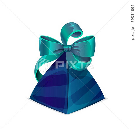 Gift box or present case with blue green bow tie 79354892