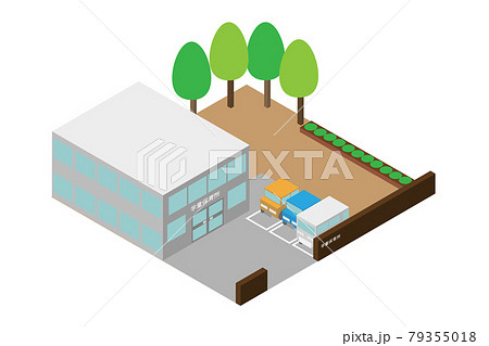 アイソメトリックな学童保育所の建物 79355018