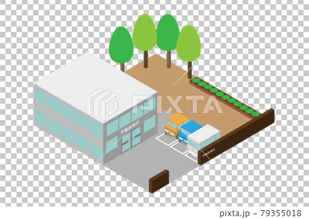 アイソメトリックな学童保育所の建物 79355018