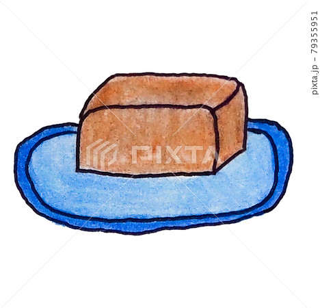 色鉛筆手書きの水羊羹のイラスト素材