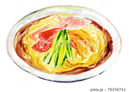 冷やし中華　水彩イラスト 79356741