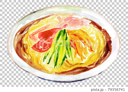 冷やし中華　水彩イラスト 79356741