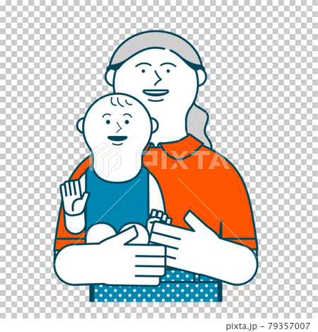 A woman holding a baby 79357007