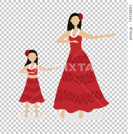 フラダンスをする親子 79358661