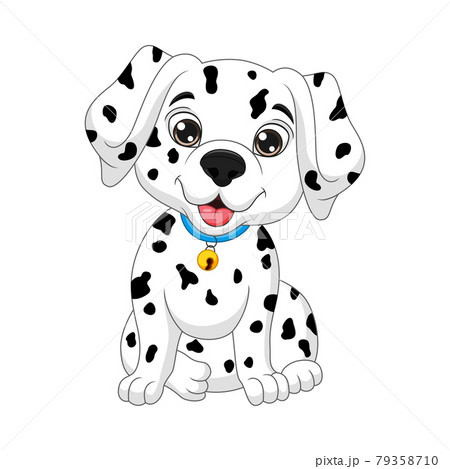 Cute baby dalmatian cartoon on white background Cute baby dalmatian cartoon on white background 79358710