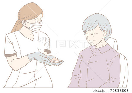 入れ歯の説明（パステルカラー） 79358803