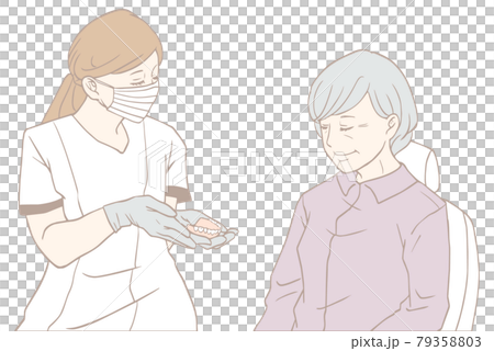 入れ歯の説明（パステルカラー） 79358803