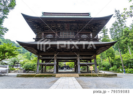 【神奈川県】鎌倉　緑に囲まれた円覚寺の山門 79359383