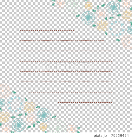Light blue flower letter frame - Stock Illustration [79359434] - PIXTA