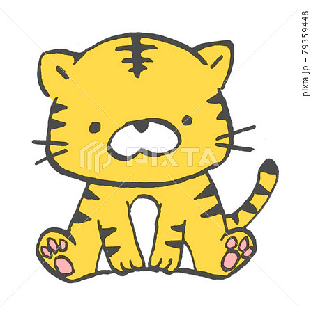 赤ちゃん虎のお座りイラスト 79359448