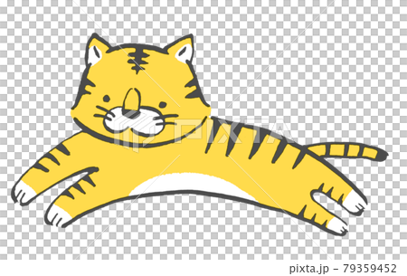 駆ける虎の手描きイラスト 駆ける虎の手描きイラスト 79359452