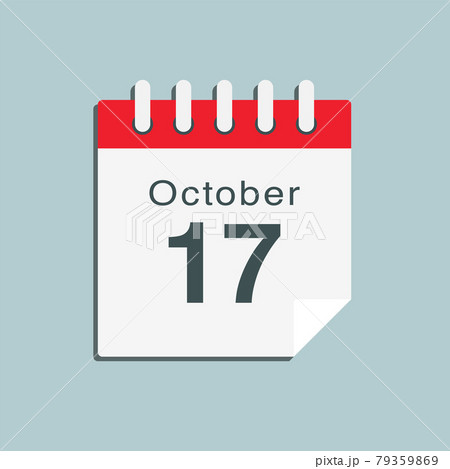 Icon day date 17 October, template calendar page Icon day date 17 October, template calendar page 79359869