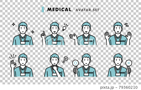 男性医師の上半身アバターセット 79360210