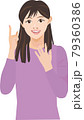 アイディアが浮かんだ笑顔の女性 79360386