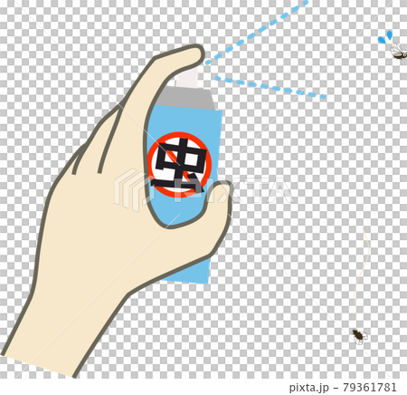 コバエと虫よけスプレーのイラスト コバエと虫よけスプレーのイラスト 79361781