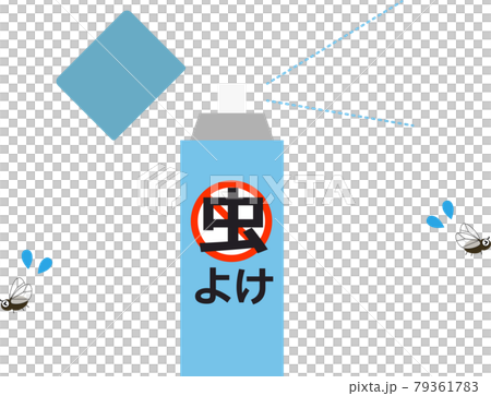 コバエと虫よけスプレーのイラスト 79361783