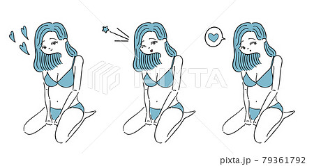 セクシーなビキニの女性のイラストのイラスト素材