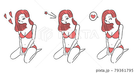 セクシーなビキニの女性のイラスト セクシーなビキニの女性のイラスト 79361795