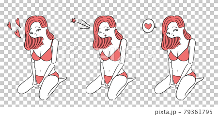 セクシーなビキニの女性のイラスト セクシーなビキニの女性のイラスト 79361795