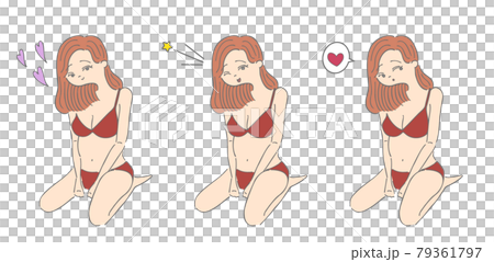 セクシーなビキニの女性のイラスト セクシーなビキニの女性のイラスト 79361797
