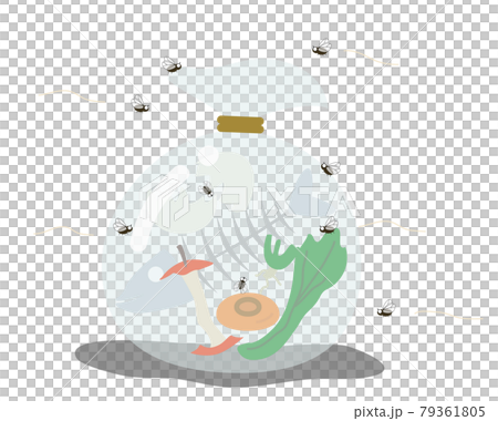 Illustration of a fly flying around a garbage bag Illustration of a fly flying around a garbage bag 79361805