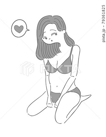 セクシーなビキニの女性のイラスト セクシーなビキニの女性のイラスト 79361825