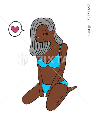 セクシーなビキニの女性のイラストのイラスト素材