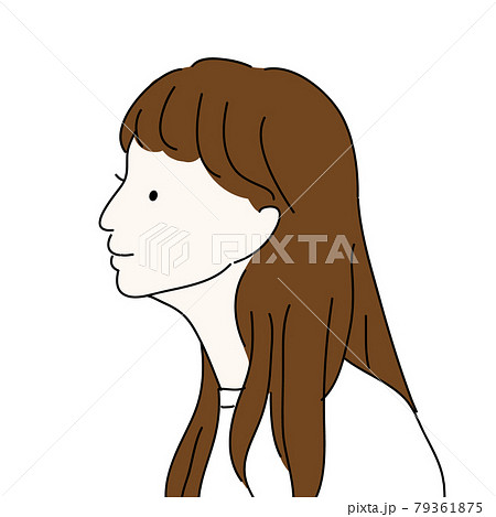女の子の横顔のイラスト素材