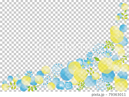 斯堪的納維亞花卉圖案淺藍色（水彩味）框底 79363011