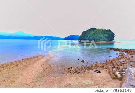 【山口県】周防大島のパワースポット　真宮島につながる砂州の道 79363149