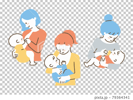 Breastfeeding mom_set_color 79364341