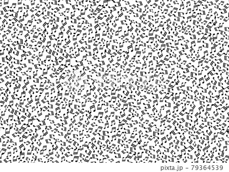 背景 下地 テクスチャ素材 ランダムな大きさと配置の音符 黒 のイラスト素材