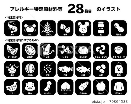 食物アレルギー アイコン 食品 特定原材料 1C 食物アレルギー アイコン 食品 特定原材料 1C 79364588
