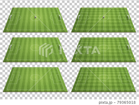 一套透視綠色足球場。格子和條紋。 79365018