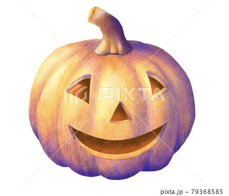 ハロウィンカボチャ　色鉛筆画 79368585