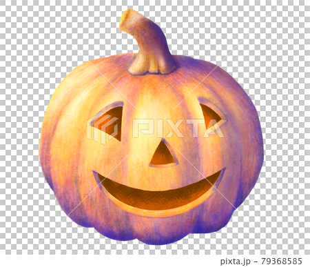 ハロウィンカボチャ　色鉛筆画 79368585