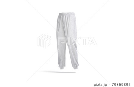 Blank melange sport sweatpants mock up, half-turned view 79369892