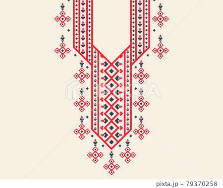 Geometric ethnic oriental pattern. Necklace embroidery design for textile, fashion woman, background, wallpaper, clothing and wrapping. Vector illustration. Geometric ethnic oriental pattern. Necklace embroidery design for textile, fashion woman, background, wallpaper, clothing and wrapping. Vector illustration. 79370258
